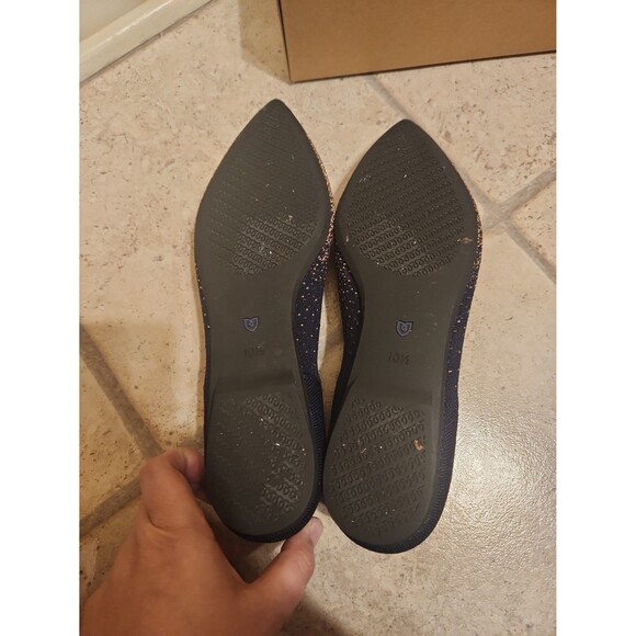 Rothy's "The Point" Flats in "Midnight Metallic" Dark Blue & Rose Gold Size 10.5 - Picture 6 of 11